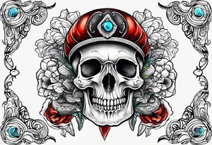 Third eye mushroom skull tattoo idea