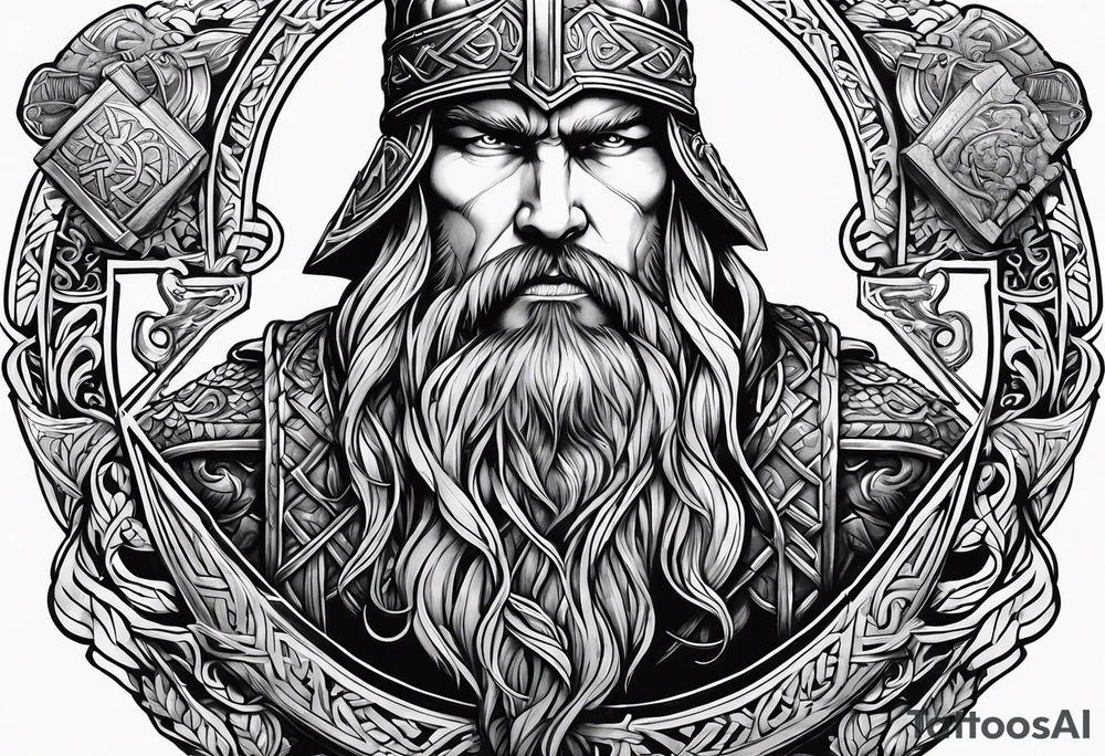 Viking odens ravens, Thor’s hammer tattoo idea