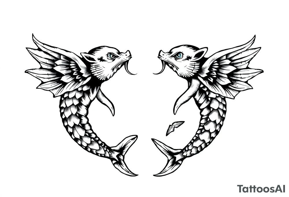 Erron, Pisces, Antique tattoo idea