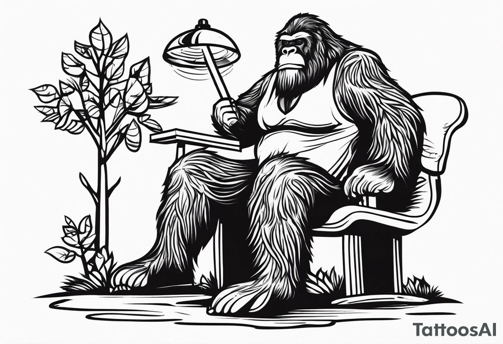 bigfoot in therapy tattoo idea