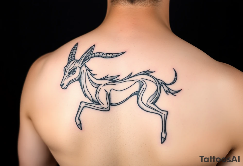 abstract jackelope mythical creature tattoo idea