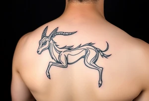 abstract jackelope mythical creature tattoo idea