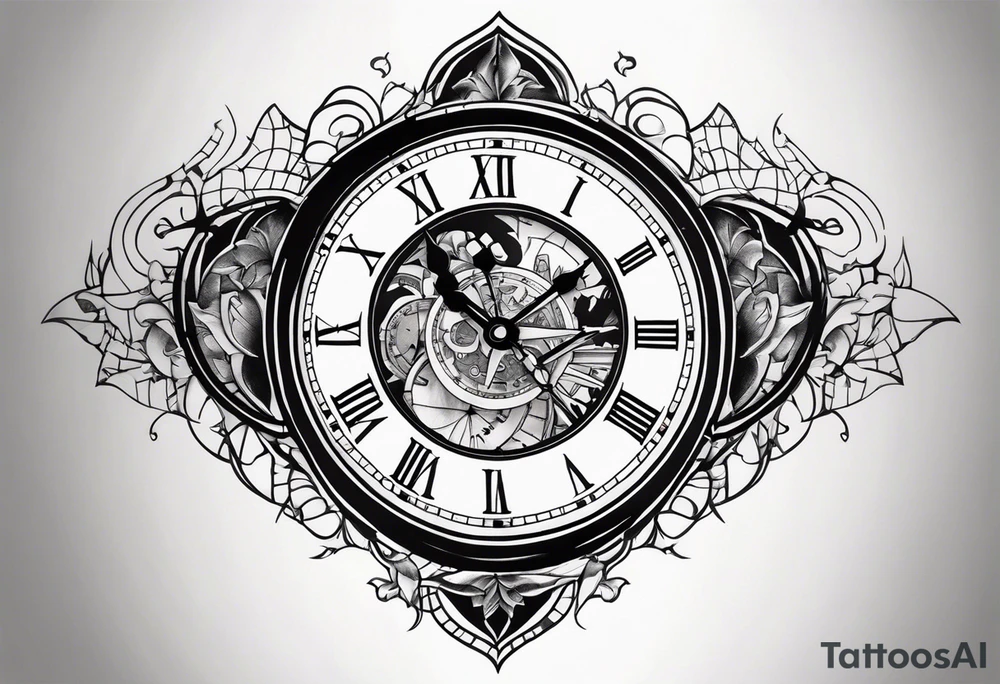 Broken clock tattoo idea