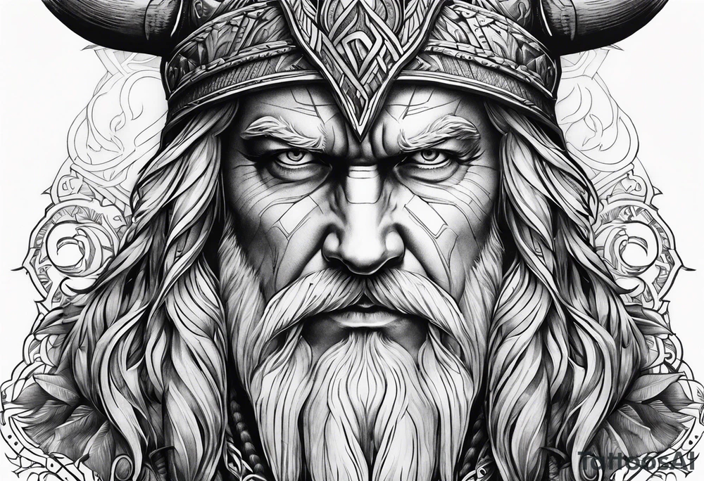 odin face tattoo idea