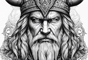 odin face tattoo idea