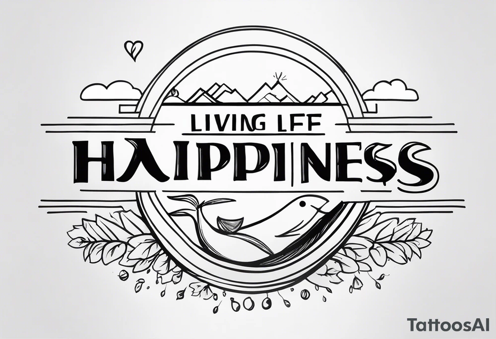 The concept of living a life is 'Happiness' tattoo idea