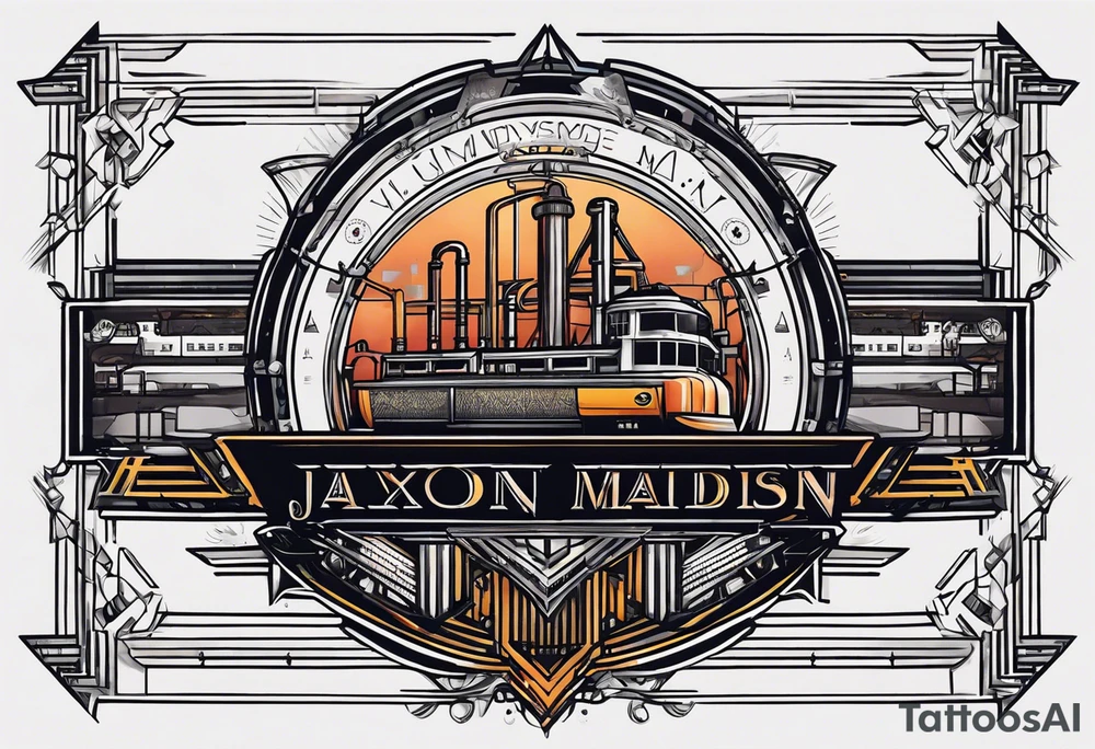 Industrial names Jaxon Madison Evelyn tattoo idea