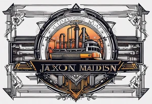 Industrial names Jaxon Madison Evelyn tattoo idea