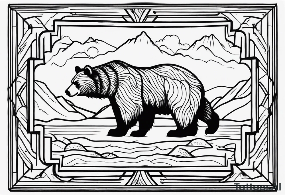 American traditional bear tattoo idea
