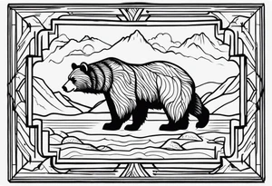American traditional bear tattoo idea