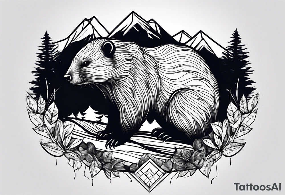 mountain beaver tattoo idea