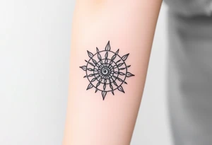 Fibonacci sun spiral shell tattoo idea