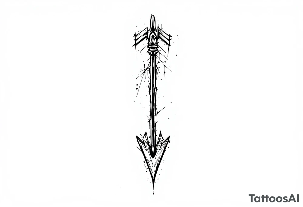 one  arrow  that look down tattoo idea