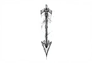 one  arrow  that look down tattoo idea