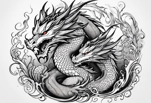 dragon, strength, pisces, water, instinct, phoenix tattoo idea