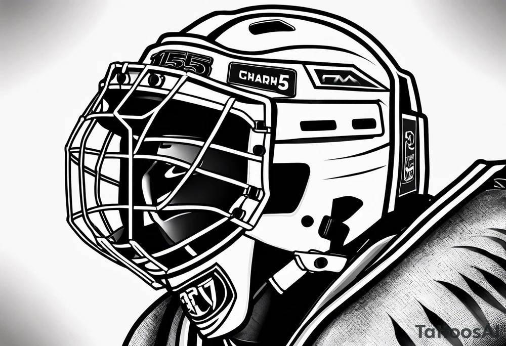 Ice hockey helemt with the number 15 on it tattoo idea