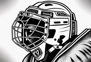 Ice hockey helemt with the number 15 on it tattoo idea