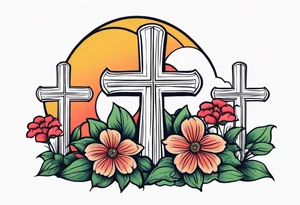 three crosses on hill


vintage flowers
old school vintage simple traditional design 



bold color simple tattoo idea