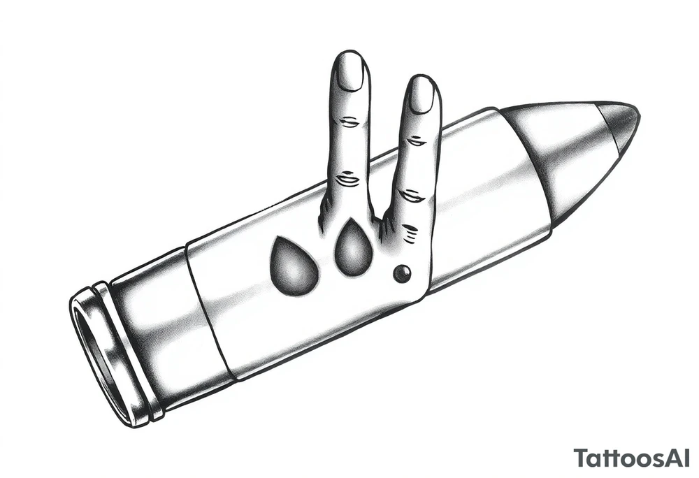 Bullet with finger prints on it tattoo idea