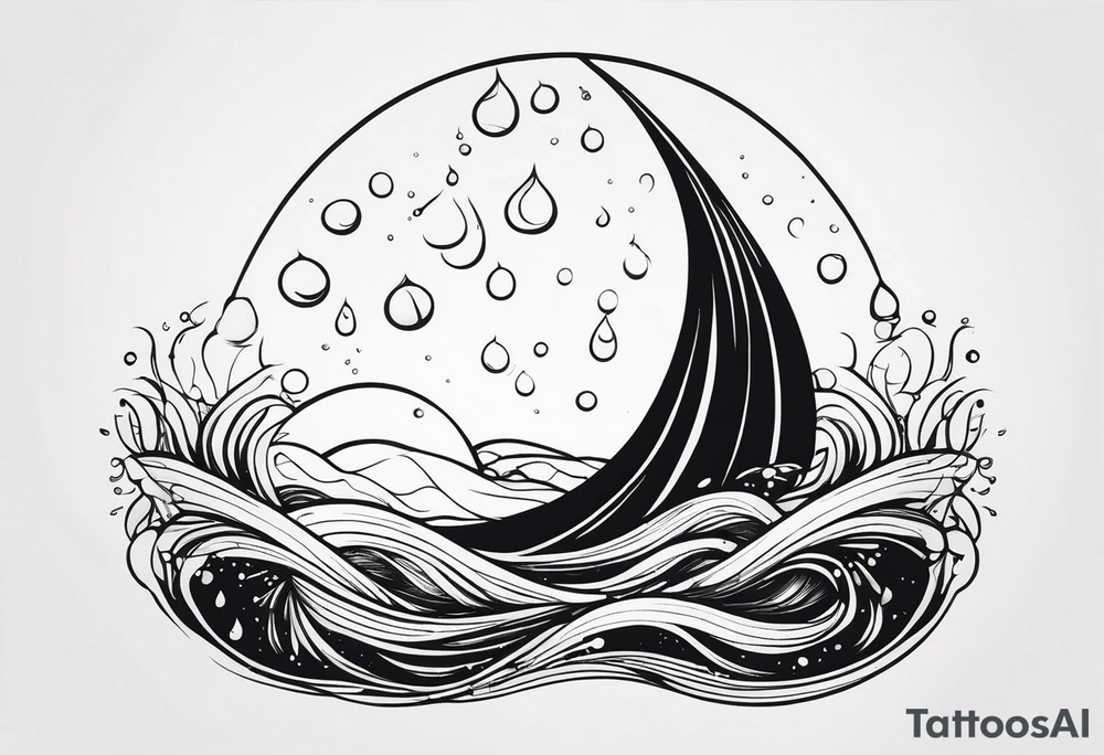 water drop falling into ocean tattoo idea