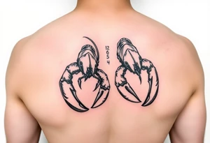 Lobsters holding claws tattoo idea