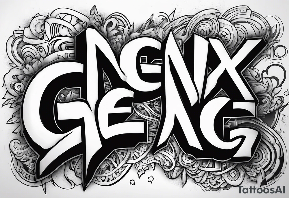street art graffiti with the words "GenX OG" tattoo idea