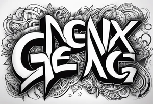 street art graffiti with the words "GenX OG" tattoo idea