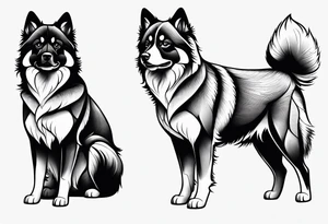 Balck and white pomski on legs tattoo idea