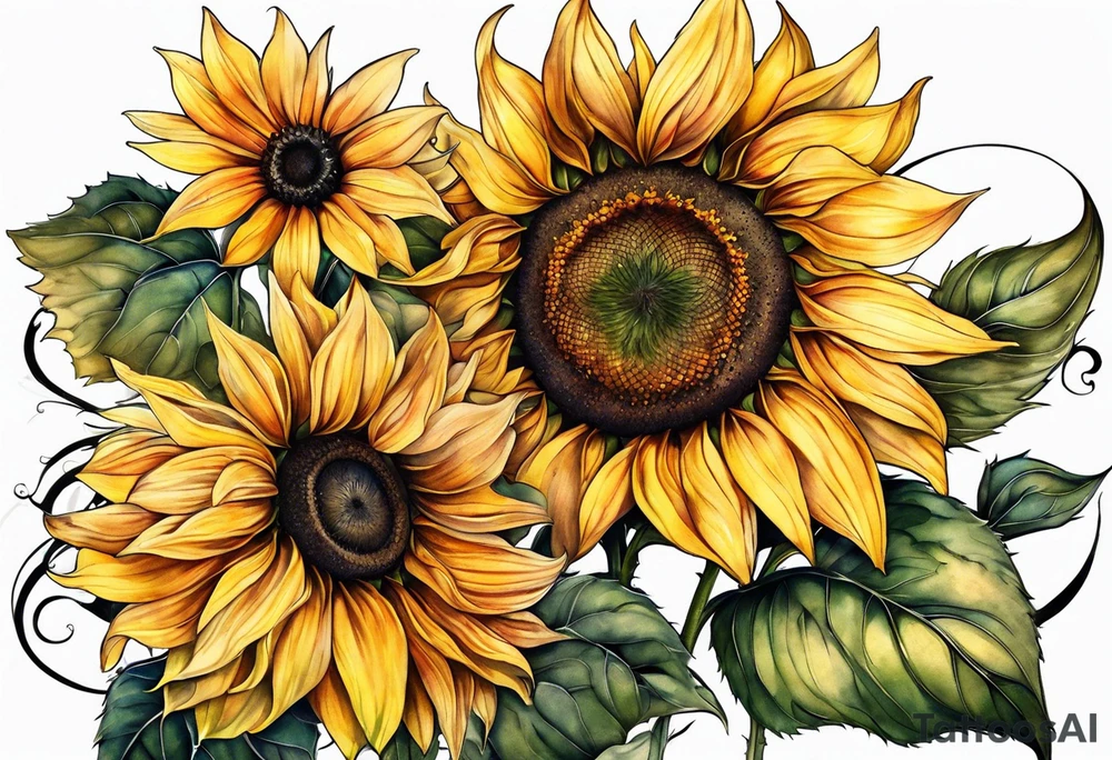 a sunflower tattoo idea