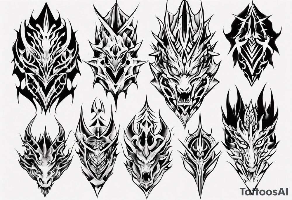 Dragon skin symmetrical tattoo idea