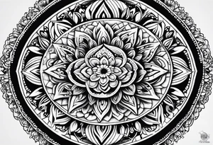 a psychedelic mandala under boobs tattoo idea