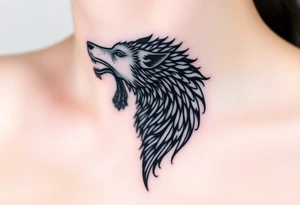 A  wolf snarling as a sheep  mystical creature tattoo idea