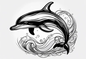 dolphin vector tattoo idea