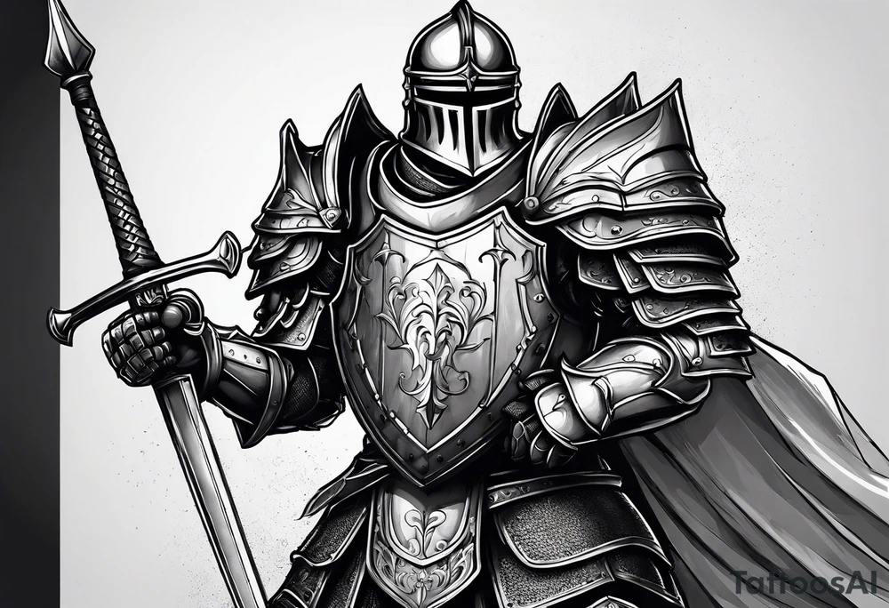knight in heavy armor tattoo idea