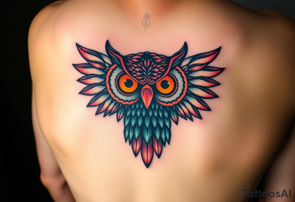 Honey comb owl tattoo idea