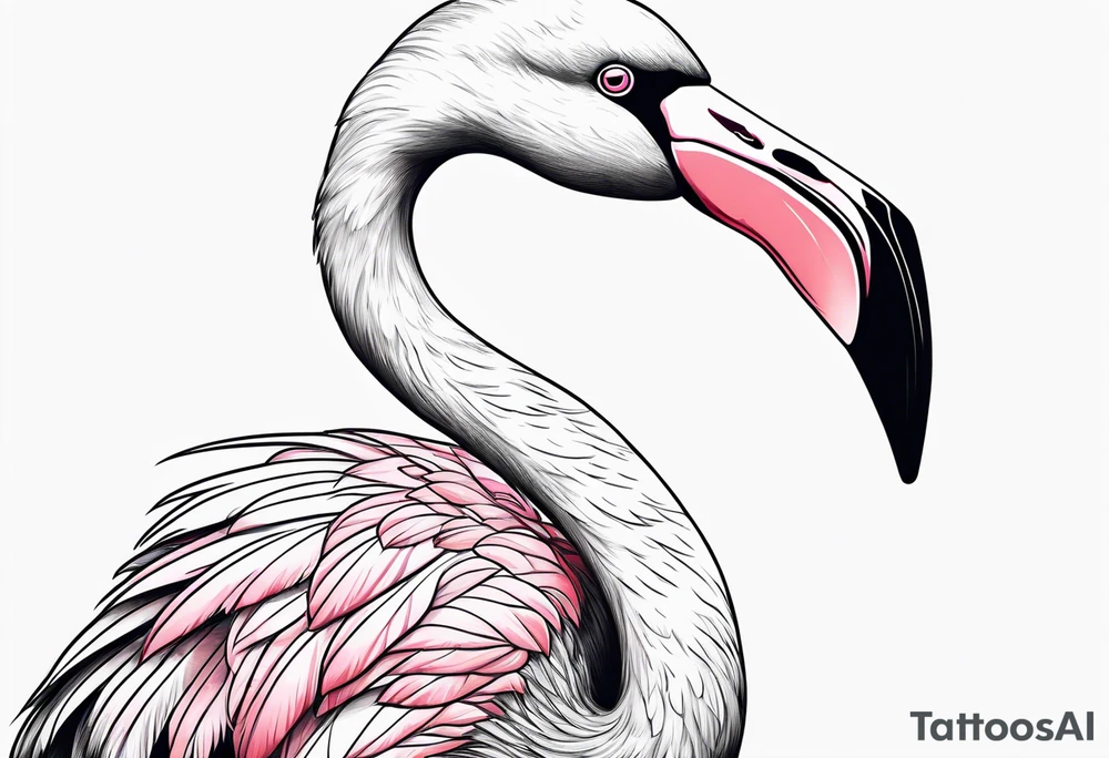 cute flamingo tattoo idea