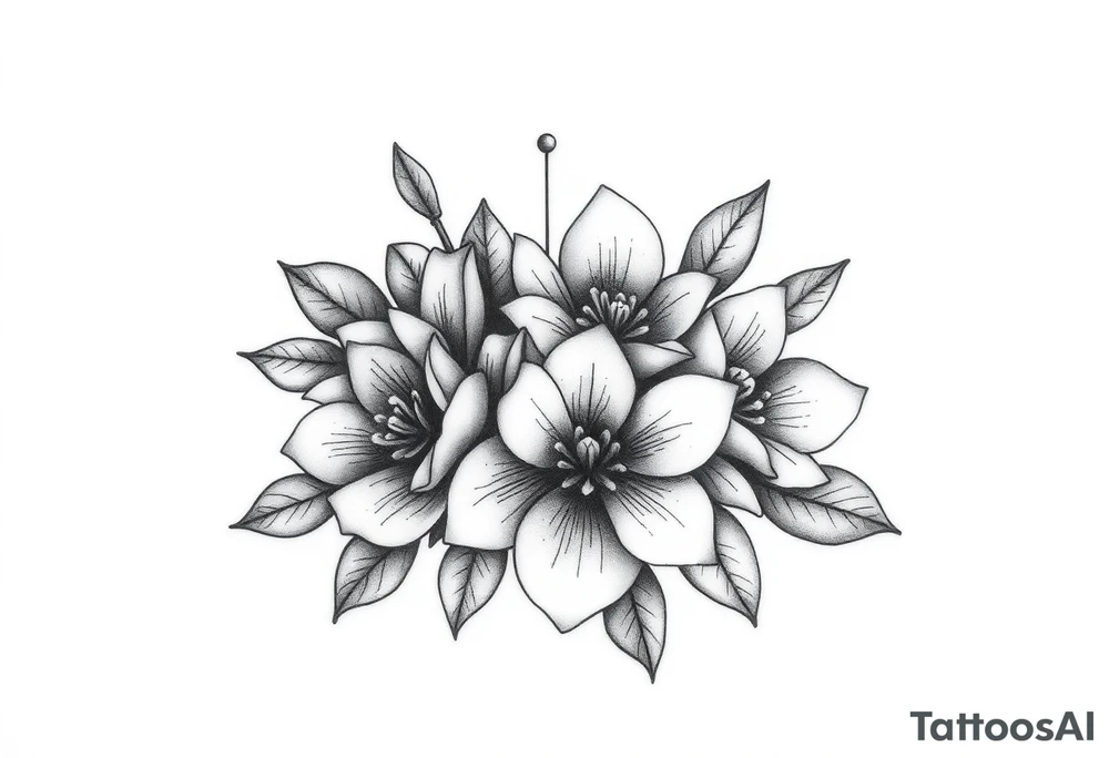 bouquet of flowers tattoo idea