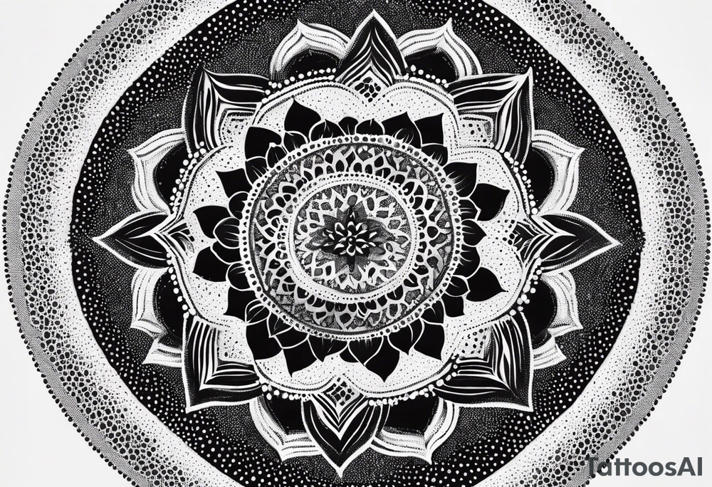 A feminin minimalist mandala with simple dit chain tattoo idea