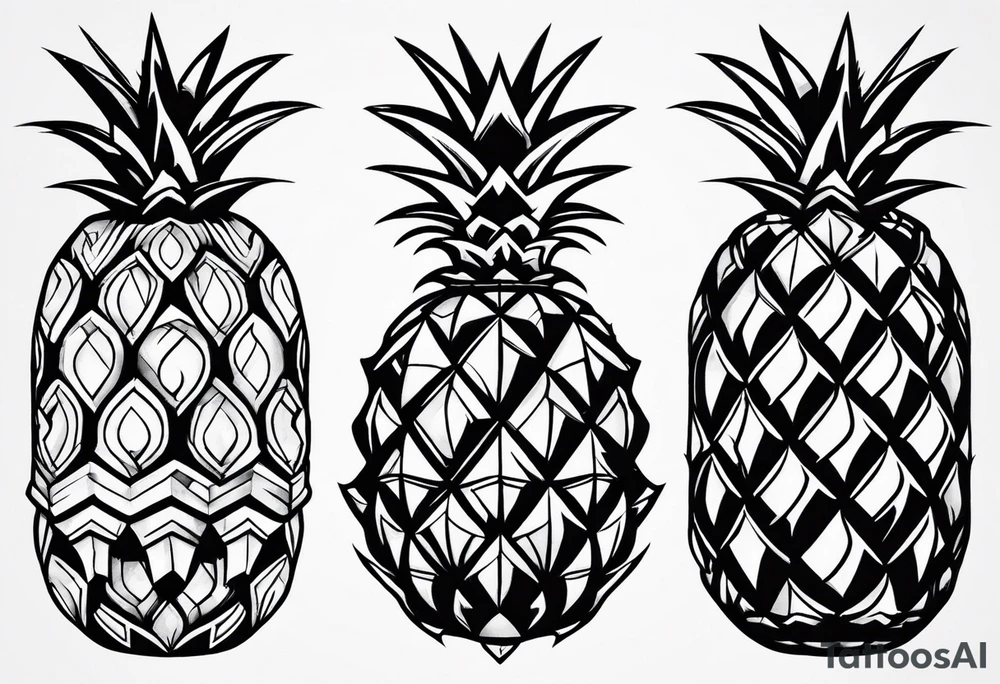 Half pineapple half hand grenade tattoo idea