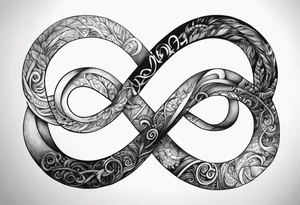 Infinity symbol with writing tattoo idea