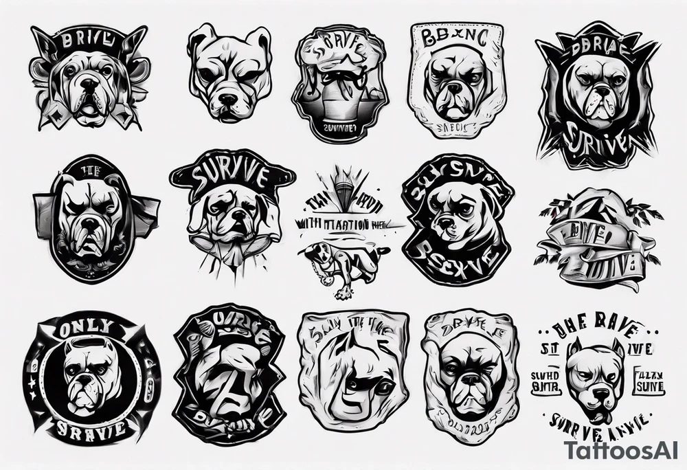 Only the brave survive a boxer with an inscription tattoo idea