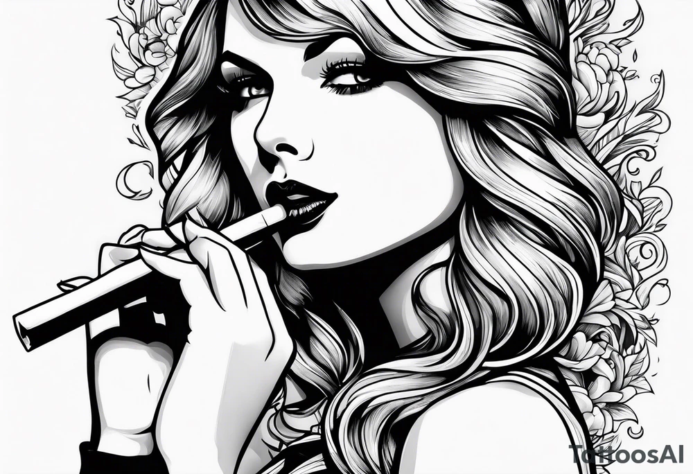 taylor swift smoking cigarette tattoo idea