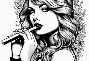 taylor swift smoking cigarette tattoo idea