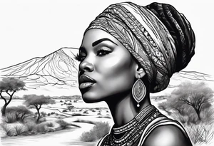 african, sahara, landscape tattoo idea