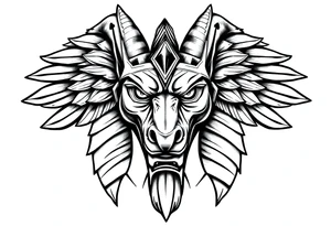 powerful majestic muscle anubis Egyptian god face without eyes tattoo idea