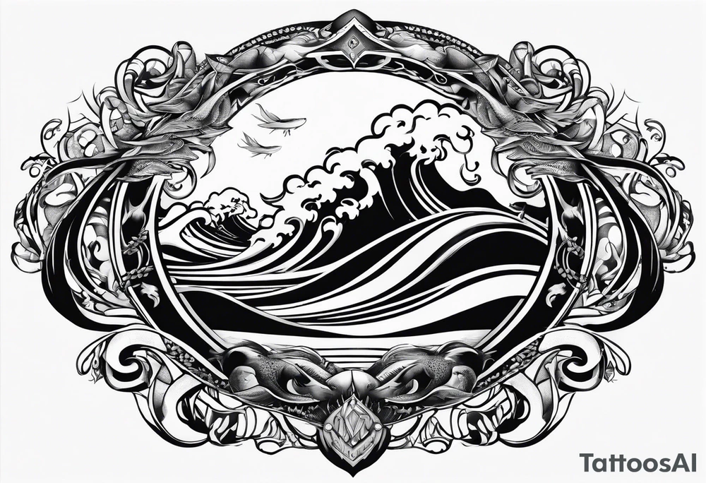 A infinity sign with a musky jumping out tattoo idea
