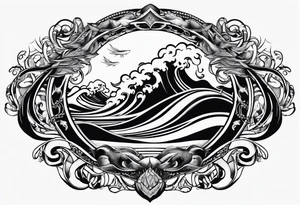 A infinity sign with a musky jumping out tattoo idea