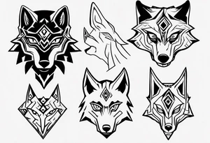 simple wolf head from zelda twilight princess tattoo idea