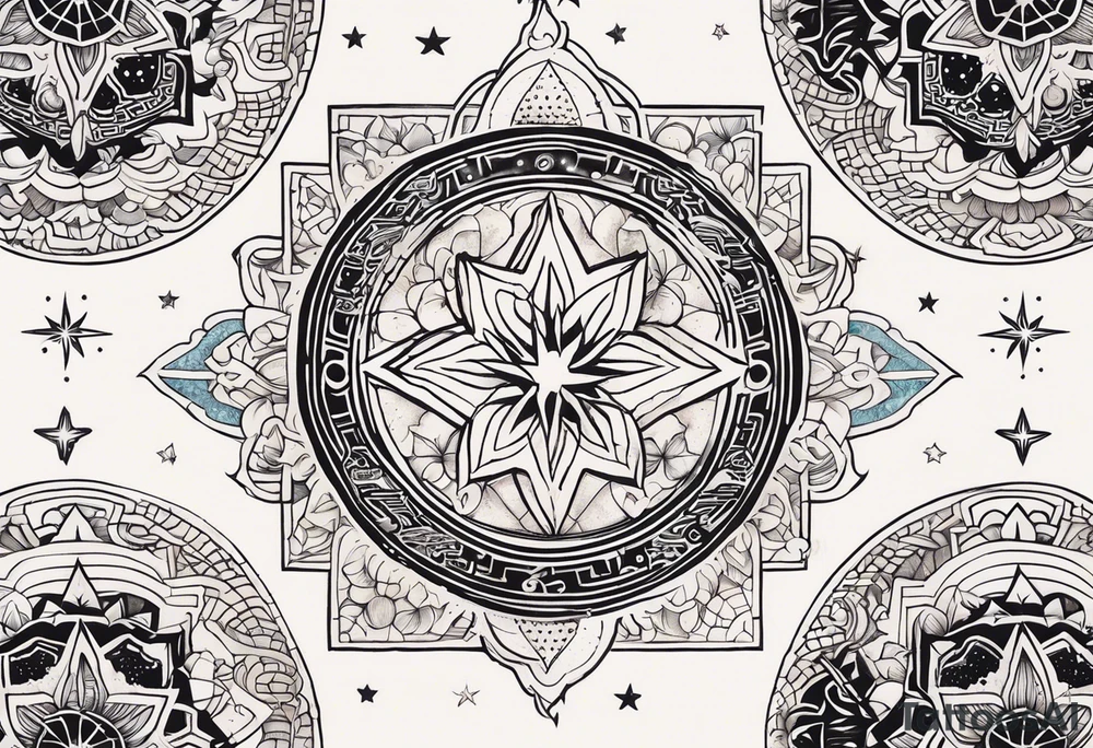 3 stars space art tattoo with deep meaning of happy future and hope tattoo idea
