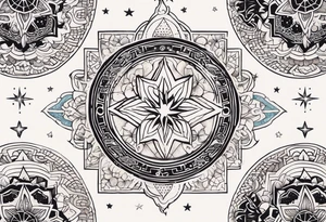3 stars space art tattoo with deep meaning of happy future and hope tattoo idea